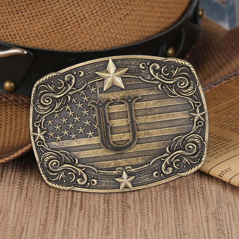 Flipslo Store Western Belt Buckle for Men Women Initial Letter A to Z Cowboy Belt Buckle Texas Buckle hebillas vaqueras para hombre - Image 3